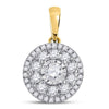 14kt Yellow Gold Womens Round Diamond Solitaire Fashion Pendant 1/2 Cttw