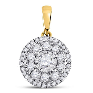 14kt Yellow Gold Womens Round Diamond Solitaire Fashion Pendant 1/2 Cttw