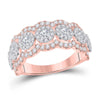 14kt Rose Gold Womens Round Diamond Anniversary Band Ring 1-1/2 Cttw