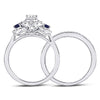 14kt White Gold Womens Pear Diamond Bridal Wedding Engagement Ring Band Set 1.00 Cttw (Certified)