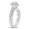 14kt White Gold Womens Round Diamond Bridal Wedding Engagement Ring Band Set 1.00 Cttw (Certified)