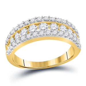 14kt Yellow Gold Womens Round Diamond Anniversary Band Ring 1.00 Cttw