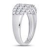 14kt White Gold Womens Round Diamond Anniversary Band Ring 1.00 Cttw