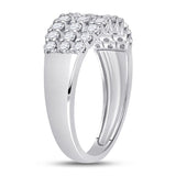 14kt White Gold Womens Round Diamond Anniversary Band Ring 1.00 Cttw