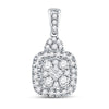 14kt White Gold Womens Round Diamond Fashion Dangle Earrings 1/2 Cttw