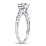 14kt White Gold Womens Round Diamond Solitaire Bridal Wedding Engagement Ring 1/2 Cttw