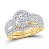 14kt Yellow Gold Womens Round Diamond Bridal Wedding Engagement Ring Band Set 1.00 Cttw (Certified)