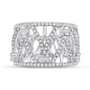 14kt White Gold Womens Round Diamond Modern Fashion Band Ring 1.00 Cttw