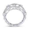 14kt White Gold Womens Round Diamond Modern Fashion Band Ring 1.00 Cttw