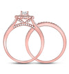14kt Rose Gold Womens Oval Diamond Bridal Wedding Engagement Ring Band Set 1.00 Cttw (Certified)