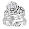 14kt White Gold His Hers Round Diamond Solitaire Matching Bridal Wedding Ring Band Set 1.00 Cttw