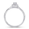 14kt White Gold Womens Oval Diamond Halo Bridal Wedding Engagement Ring 5/8 Cttw