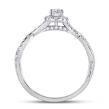 14kt White Gold Womens Oval Diamond Halo Bridal Wedding Engagement Ring 5/8 Cttw
