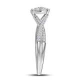 14kt White Gold Womens Round Diamond Solitaire Bridal Wedding Engagement Ring 1/3 Cttw (Certified)