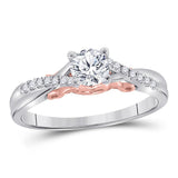 14kt White Gold Womens Round Diamond Solitaire Bridal Wedding Engagement Ring 1/2 Cttw (Certified)