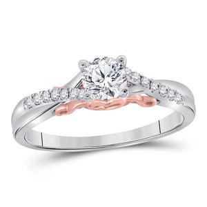 14kt White Gold Womens Round Diamond Solitaire Bridal Wedding Engagement Ring 1/2 Cttw (Certified)