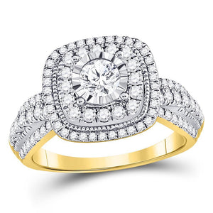 14kt Yellow Gold Womens Round Diamond Solitaire Bridal Wedding Engagement Ring 1.00 Cttw (Certified)