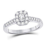 14kt White Gold Womens Emerald Diamond Solitaire Bridal Wedding Engagement Ring 1/2 Cttw (Certified)