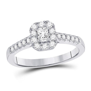 14kt White Gold Womens Emerald Diamond Solitaire Bridal Wedding Engagement Ring 1/2 Cttw (Certified)