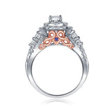 14kt Two-tone Gold Womens Round Diamond Bridal Wedding Engagement Ring Band Set 2.00 Cttw (Certified)