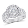 14kt White Gold Womens Round Diamond Solitaire Bridal Wedding Engagement Ring 2.00 Cttw (Certified)