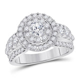 14kt White Gold Womens Round Diamond Solitaire Bridal Wedding Engagement Ring 2.00 Cttw (Certified)