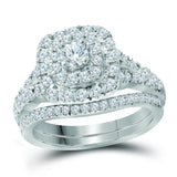 14kt Two-tone Gold Womens Round Diamond Bridal Wedding Engagement Ring Band Set 1.00 Cttw (Certified)