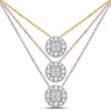 14kt White Gold Womens Princess Diamond Fashion Cluster Pendant 1/4 Cttw