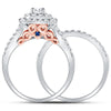 14kt Two-tone Gold Womens Round Diamond Bridal Wedding Engagement Ring Band Set 1-1/4 Cttw (Certified)