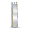 14kt Two-tone Gold His Hers Round Diamond Cluster Matching Bridal Wedding Ring Band Set 1.00 Cttw