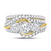 14kt Yellow Gold Womens Round Diamond Bridal Wedding Engagement Ring Band Set 2.00 Cttw (Certified)