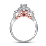 14kt Two-tone Gold Womens Round Diamond Bridal Wedding Engagement Ring Band Set 1-1/2 Cttw (Certified)