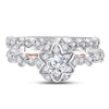 14kt Two-tone Gold Womens Round Diamond Bridal Wedding Engagement Ring Band Set 3/4 Cttw (Certified)