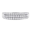 14kt White Gold Womens Round Diamond Classic Anniversary Ring 1/2 Cttw