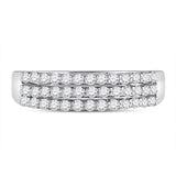 14kt White Gold Womens Round Diamond Classic Anniversary Ring 1/2 Cttw