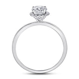 14kt White Gold Womens Round Diamond Solitaire Bridal Wedding Engagement Ring 7/8 Cttw (Certified)