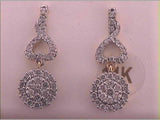 14kt Yellow Gold Womens Round Diamond Fashion Cluster Dangle Earrings 1.00 Cttw
