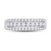 14kt White Gold Womens Round Diamond Classic Anniversary Band Ring 3/4 Cttw