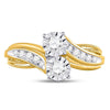 14kt Yellow Gold Womens Round Diamond 2-stone Bridal Wedding Engagement Ring 1/2 Cttw (Certified)