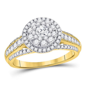 14kt Yellow Gold Womens Round Diamond Solitaire Bridal Wedding Engagement Ring 1.00 Cttw (Certified)