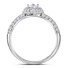 14kt White Gold Womens Princess Diamond 2-stone Bridal Wedding Engagement Ring 1.00 Cttw (Certified)