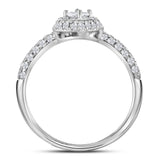 14kt White Gold Womens Princess Diamond 2-stone Bridal Wedding Engagement Ring 1.00 Cttw (Certified)