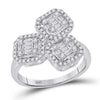 14kt White Gold Womens Baguette Diamond Fashion Cocktail Ring 5/8 Cttw
