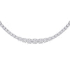 14kt White Gold Womens Round Diamond Graduated Tennis Necklace 9-3/8 Cttw