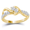 14kt Yellow Gold Womens Round Diamond 2-stone Bridal Wedding Engagement Ring 3/4 Cttw (Certified)
