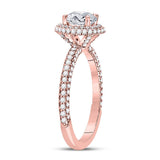 14kt Rose Gold Womens Round Diamond Solitaire Bridal Wedding Engagement Ring 1-5/8 Cttw (Certified)