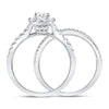 14kt White Gold Womens Round Diamond Bridal Wedding Engagement Ring Band Set 1.00 Cttw (Certified)