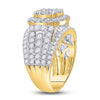 14kt Yellow Gold Womens Round Diamond Cluster Bridal Wedding Engagement Ring 3.00 Cttw