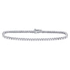 14kt White Gold Womens Round Diamond Classic Tennis Bracelet 3.00 Cttw