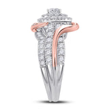 14kt Two-tone Gold Womens Round Diamond Bridal Wedding Engagement Ring Band Set 1-1/2 Cttw (Certified)